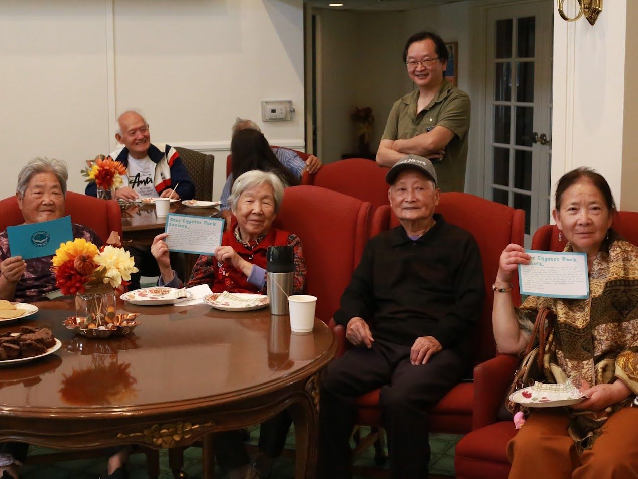 Seniors admiring Handmade Cards 10/19/2024