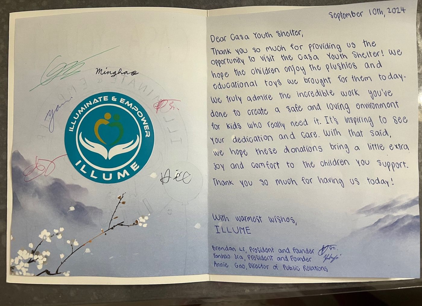 Youth Shelter Card 9/10/2024